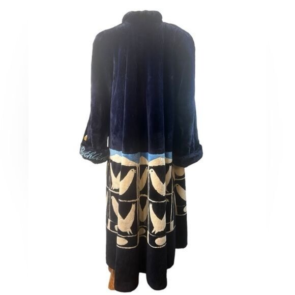 Saks Fifth Avenue Vintage Navy Fur Coat "Chicken and Egg"  OOAK - Picture 2 of 8